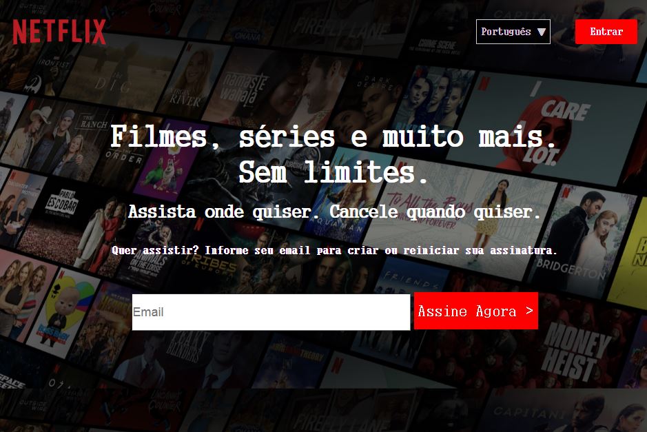 print do meu website clone da netflix